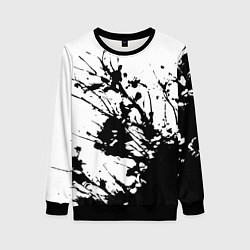 Женский свитшот Чёрная взрывная краска на белом