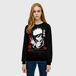 Свитшот женский Годжо Сатору из Магической битвы, цвет: 3D-черный — фото 2