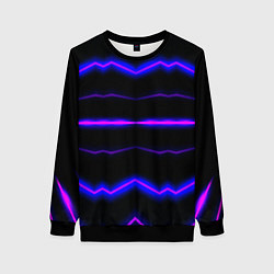 Свитшот женский Color multicoloured neon stripes, цвет: 3D-черный