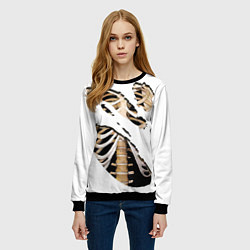 Свитшот женский Дыры с костями, цвет: 3D-черный — фото 2