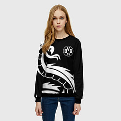 Свитшот женский Borussia дракон белый, цвет: 3D-черный — фото 2