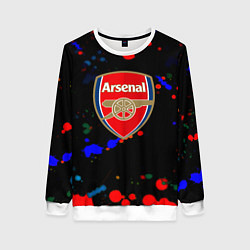 Свитшот женский Arsenal неоновые брызги красок, цвет: 3D-белый