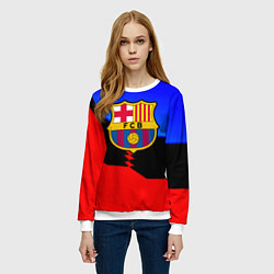 Свитшот женский Barcelona спортивная геометрия, цвет: 3D-белый — фото 2