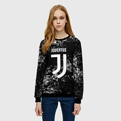 Свитшот женский Ювентус брызги красок, цвет: 3D-черный — фото 2
