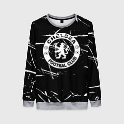 Свитшот женский Челси штрихи красок белые, цвет: 3D-меланж