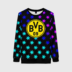 Свитшот женский Borussia неоновые снежинки, цвет: 3D-черный