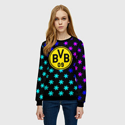 Свитшот женский Borussia неоновые снежинки, цвет: 3D-черный — фото 2