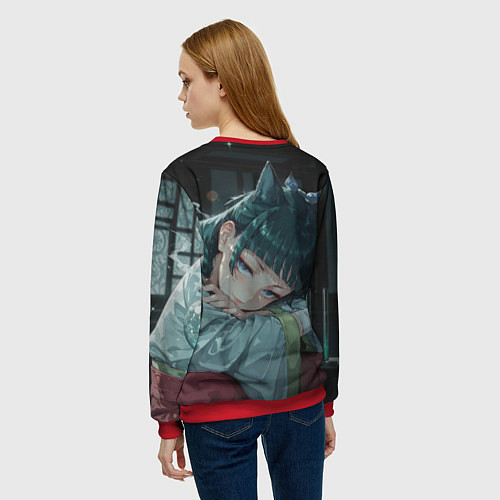 Женский свитшот Маомао с кошачьими ушками / 3D-Красный – фото 4