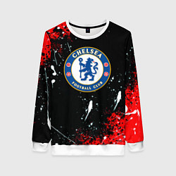 Свитшот женский Chelsea брызги красок текстура, цвет: 3D-белый