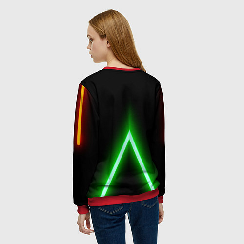 Женский свитшот Color neon green / 3D-Красный – фото 4