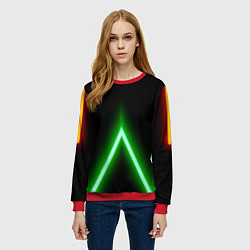 Свитшот женский Color neon green, цвет: 3D-красный — фото 2