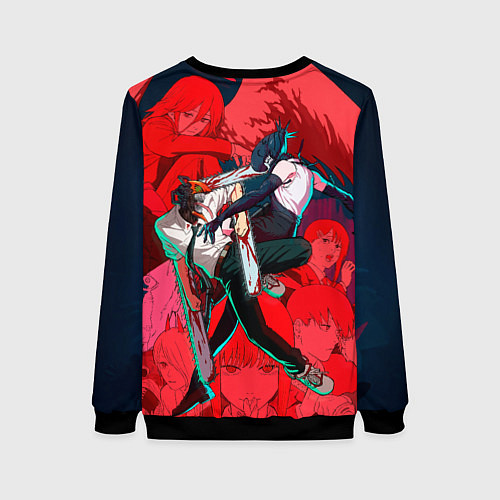 Женский свитшот Битва с Резе Человек бензопила / 3D-Черный – фото 2