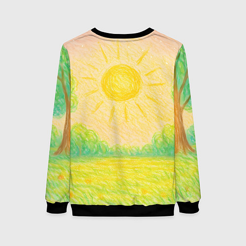 Женский свитшот Заяц обнимает кактус / 3D-Черный – фото 2