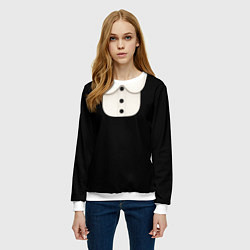 Свитшот женский Девочка Уэнздей Аддамс, цвет: 3D-белый — фото 2