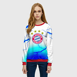 Свитшот женский Бавария Мюнхен молнии, цвет: 3D-красный — фото 2