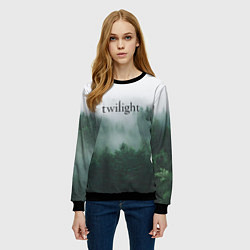 Свитшот женский Twilight forest, цвет: 3D-черный — фото 2