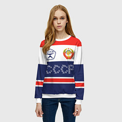 Свитшот женский Символика и знаки СССР, цвет: 3D-белый — фото 2