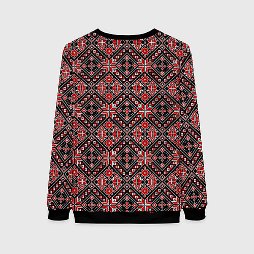 Женский свитшот Славянский стиль - орнамент / 3D-Черный – фото 2