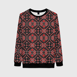 Свитшот женский Славянский стиль - орнамент, цвет: 3D-черный