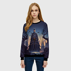 Свитшот женский Новогодний Бэтмен, цвет: 3D-черный — фото 2