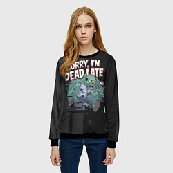 Свитшот женский Зомби опаздывает, цвет: 3D-черный — фото 2
