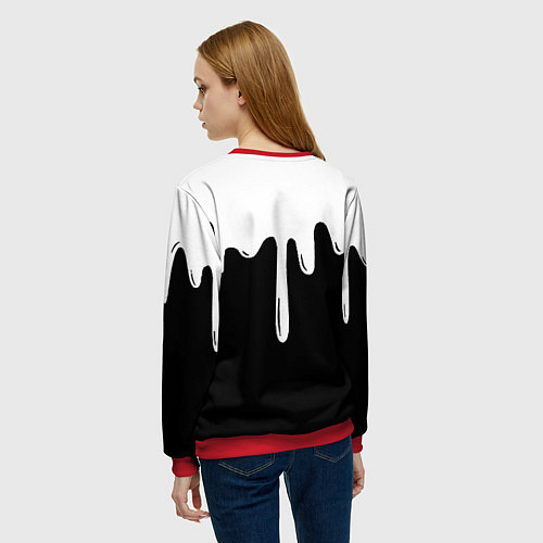 Женский свитшот Juventus капли красок / 3D-Красный – фото 4