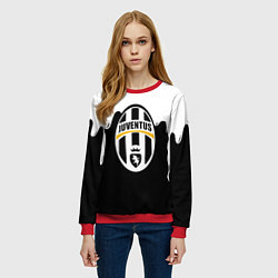 Свитшот женский Juventus капли красок, цвет: 3D-красный — фото 2