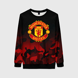 Свитшот женский Манчестер Юнайтед камуфляж текстура, цвет: 3D-черный