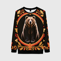 Женский свитшот Медведь в орнаменте