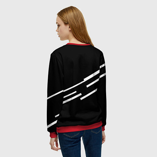 Женский свитшот Реал Мадрид полосы текстура линии / 3D-Красный – фото 4