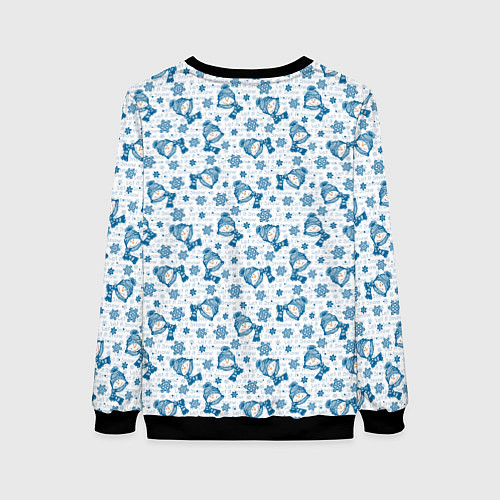 Женский свитшот Весёлые снеговики / 3D-Черный – фото 2