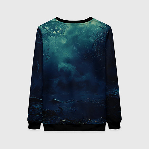 Женский свитшот Тыква призрак / 3D-Черный – фото 2