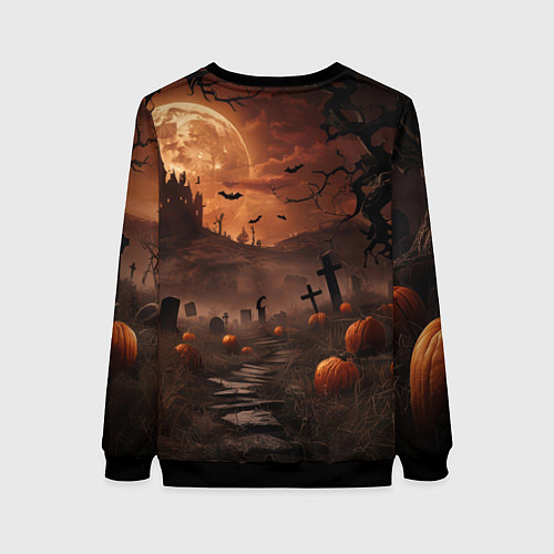 Женский свитшот Мумия в ожидании / 3D-Черный – фото 2