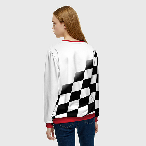 Женский свитшот Ювентус клетка краски / 3D-Красный – фото 4