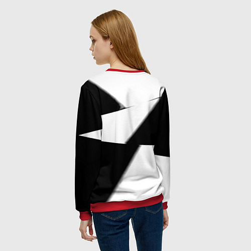 Женский свитшот Реал Мадрид геометрия полосы / 3D-Красный – фото 4
