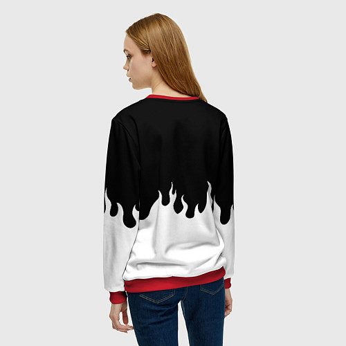 Женский свитшот Реал Мадрид огонь белый / 3D-Красный – фото 4
