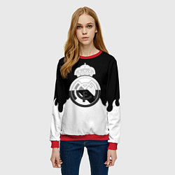 Свитшот женский Реал Мадрид огонь белый, цвет: 3D-красный — фото 2