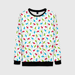 Свитшот женский Гирлянда триколор, цвет: 3D-черный