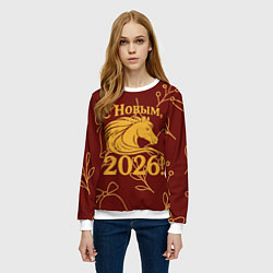 Свитшот женский С новым 2026 годом, цвет: 3D-белый — фото 2