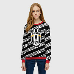 Свитшот женский Ювентус полосы линии спорт, цвет: 3D-красный — фото 2