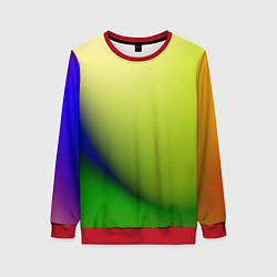 Свитшот женский The color is multicolored, цвет: 3D-красный