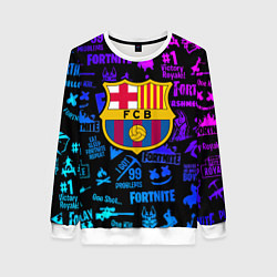 Свитшот женский Barcelona x fortnite neon, цвет: 3D-белый