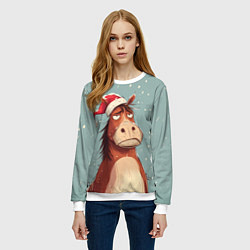 Свитшот женский Недовольная лошадка, цвет: 3D-белый — фото 2