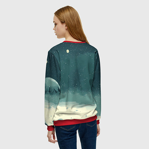 Женский свитшот Забавная мем - лошадка / 3D-Красный – фото 4