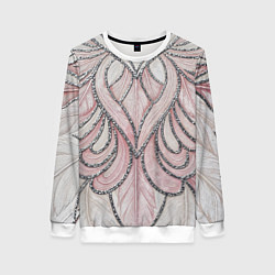 Женский свитшот Нежно розовый орнамент из перьев