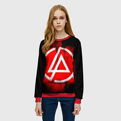 Свитшот женский Linkin Park: Red style, цвет: 3D-красный — фото 2