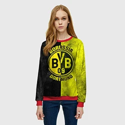 Свитшот женский Borussia Dortmund, цвет: 3D-красный — фото 2