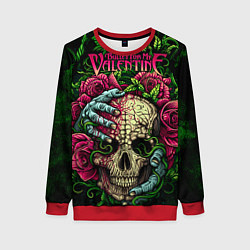 Свитшот женский BFMV: Roses Skull, цвет: 3D-красный