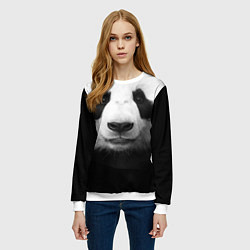 Свитшот женский Взгляд панды, цвет: 3D-белый — фото 2