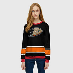 Свитшот женский Anaheim Ducks Selanne, цвет: 3D-красный — фото 2